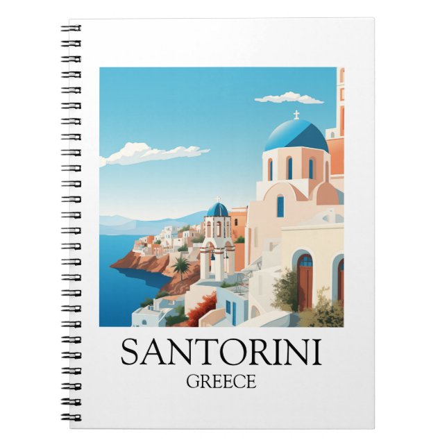 Caderno Espiral Classic Santorini Viagem Trabalho de arte - Grego  (Frente)