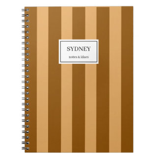 Caderno Espiral Classic Striped Notebook Custom Name Journal