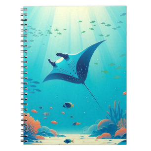 Caderno Espiral Clássico, arte costeira de arraia-manta