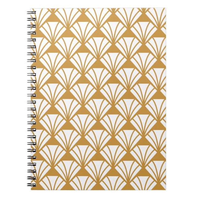 Caderno Espiral Clássico Geométrico: Art Deco Elegance. (Frente)
