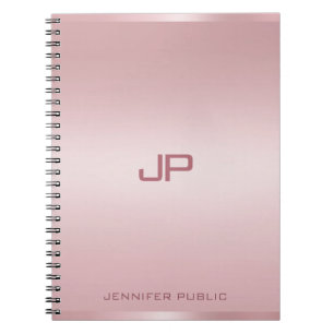Caderno Espiral Clássico Personalizado do Modelo Monograma Dourado