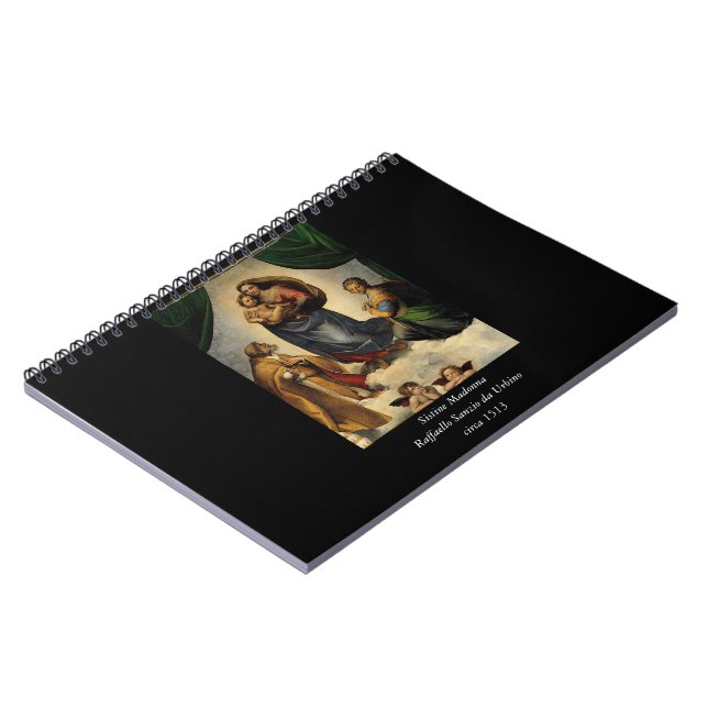 Caderno Espiral Clássico "Sistine Madonna" (cerca de 1513) de Rafa (Left Side)