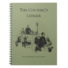 Caderno Espiral Clássico Vintage Academia Direito Estudante Musgo