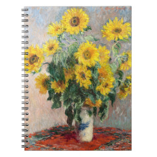 Caderno Espiral Claude Monet Buquê de Girassóis 1881 Arte