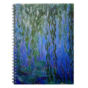 Caderno Espiral Claude Monet - Lírios d'água com salgueiro chorand