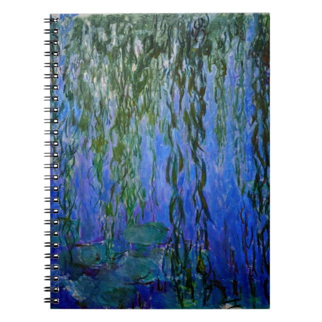 Caderno Espiral Claude Monet - Lírios d'água com salgueiro chorand (Frente)