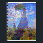 Caderno Espiral Claude Monet Mulher com Parasol<br><div class="desc">Mulher com Parasol pintada por Claude Monet em 1875.</div>