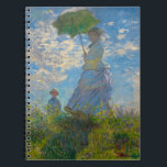 Caderno Espiral Claude Monet Mulher com Parasol<br><div class="desc">Inspire cada nota com a beleza impressionista. Este caderno apresenta a Mulher de Claude Monet com um Parasol, viva com blues, brancos suaves e verdes frescos. A luminosa cena mãe-filho adiciona serenidade e charme ao escrevendo diário. Com páginas alinhadas e um tamanho portátil, é perfeito para diários, notas de classe...</div>
