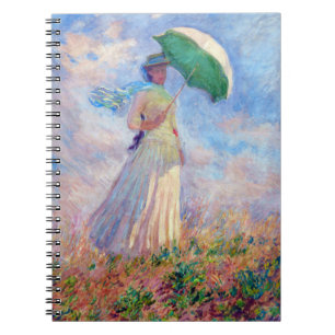 Caderno Espiral Claude Monet - Mulher com Parasol virada para a di
