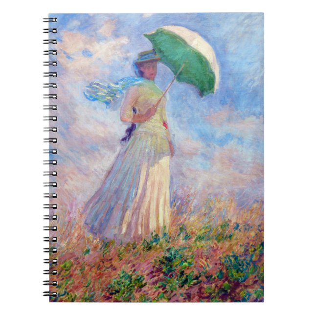 Caderno Espiral Claude Monet - Mulher com Parasol virada para a di (Frente)