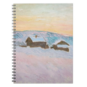 Caderno Espiral Claude Monet - Paisagem Noruega, Casas Azuis