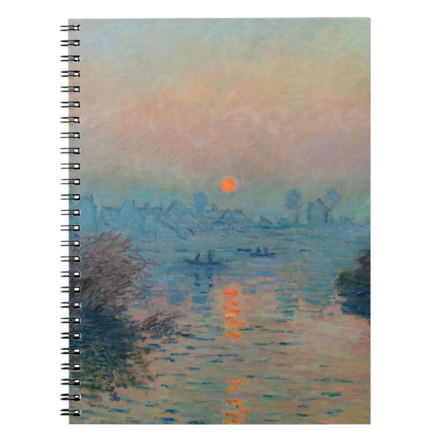 Caderno Espiral Claude Monet - Sunset sobre o Sena em Lavacourt (Frente)
