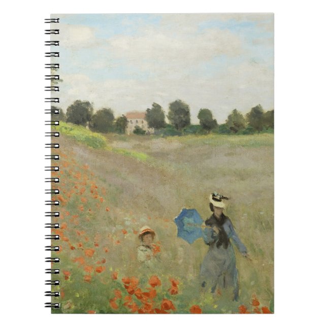 Caderno Espiral Claude Monet The Poppy Field near Argenteuil Art (Frente)
