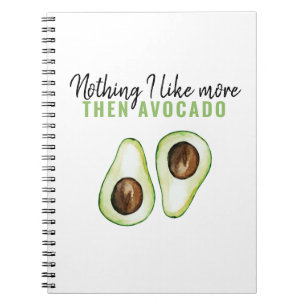 Caderno Espiral Cláusula Verde Moderna Avocado Para Avocado Lover 