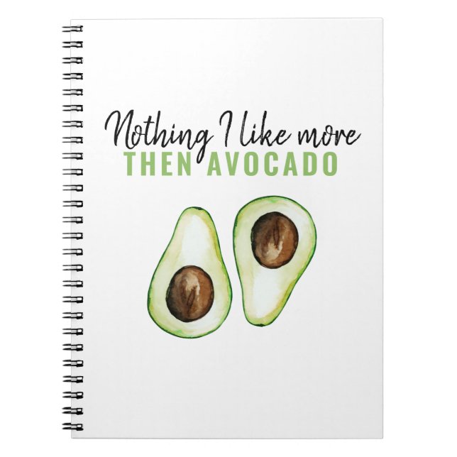 Caderno Espiral Cláusula Verde Moderna Avocado Para Avocado Lover  (Frente)