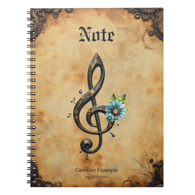 Caderno Espiral Clave mecânica (Frente)
