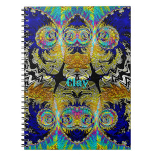 Caderno Espiral CLAY ~ Fractal multicolorido