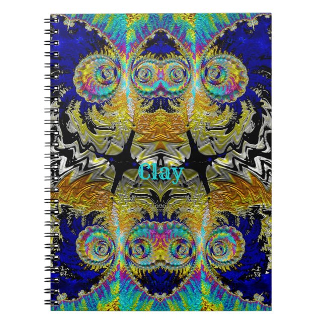 Caderno Espiral CLAY ~ Fractal multicolorido (Frente)