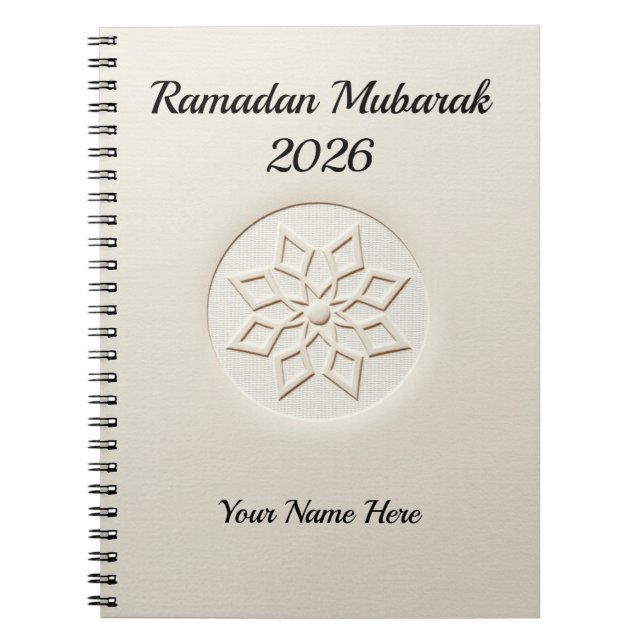 Caderno Espiral Clean Aesthetic Neutral Ramadan (Frente)