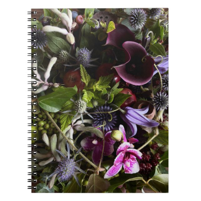 Caderno Espiral Clematis & Blue Floral Botanical Notebook (Frente)