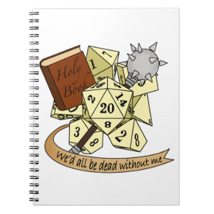 Caderno Espiral Cleric Dice Design