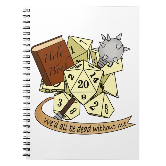 Caderno Espiral Cleric Dice Design (Frente)