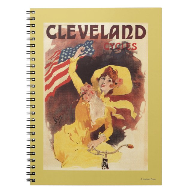 Caderno Espiral Cleveland Bicicleta Americana em Amarelo (Frente)