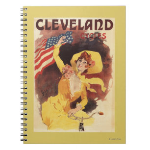 Caderno Espiral Cleveland Bicycles a menina americana no amarelo