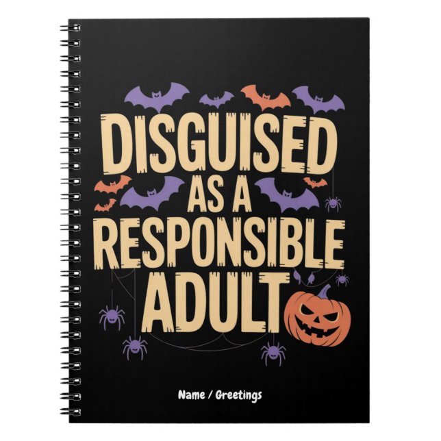 Caderno Espiral Cleverly Disguised as a Responsible Adult Funny (Frente)