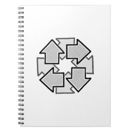 Caderno Espiral Clockwise Arrows Minimal Geometric White Variant 1