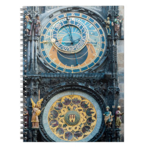 Caderno Espiral Closeup on Prague Astronomical Clock
