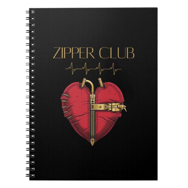 Caderno Espiral CLUB ZIPPER, transplante cardíaco, cirurgia de cor (Frente)