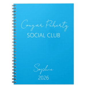 Caderno Espiral clube da puberdade da puma, ano personalizado