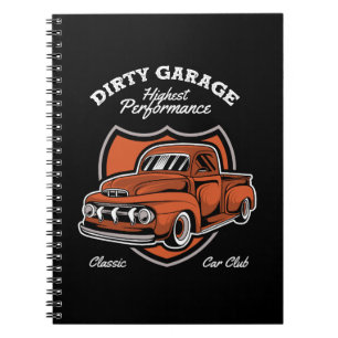 Caderno Espiral Clube de Carros e Caminhões Clássicos Dirty Garage