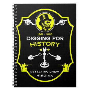 Caderno Espiral Clube de Detecção de Metais da Guerra Civil Americ