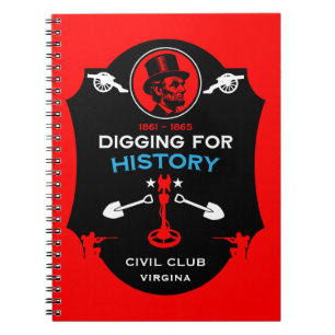 Caderno Espiral Clube de Detecção de Metais da Guerra Civil Americ