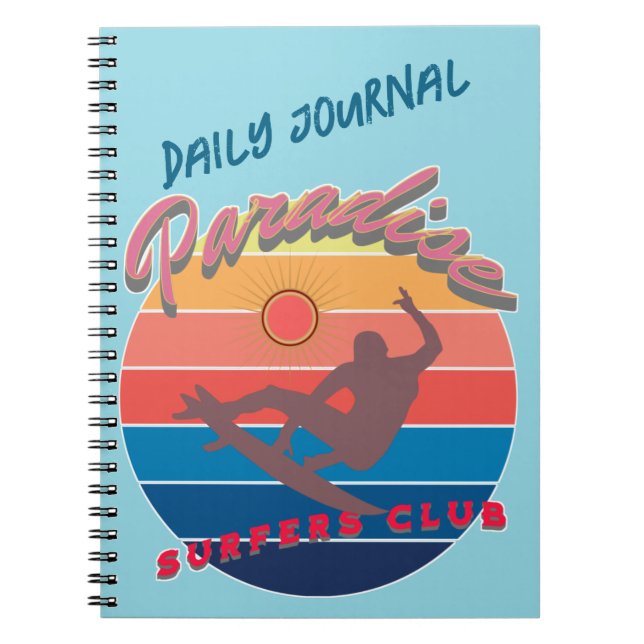 Caderno Espiral Clube de surf Summerfun - Clima de praia (Frente)