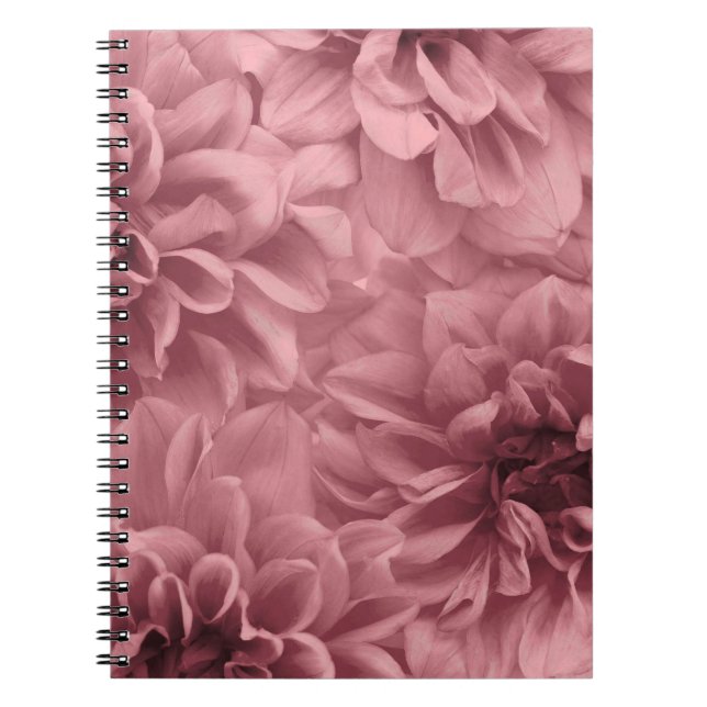 Caderno Espiral Cluster de Flores de Mata Leve/Dália Rosa (Frente)