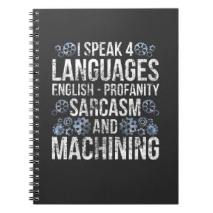 Caderno Espiral CNC Machine Sarcasm Engraçado Machinista