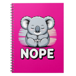 Caderno Espiral Coala Fofo Dormindo “Não” Cartoon Engraçado