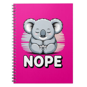 Caderno Espiral Coala Fofo Dormindo “Não” Cartoon Engraçado