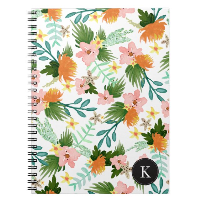 Caderno Espiral Coastline Floral (Frente)