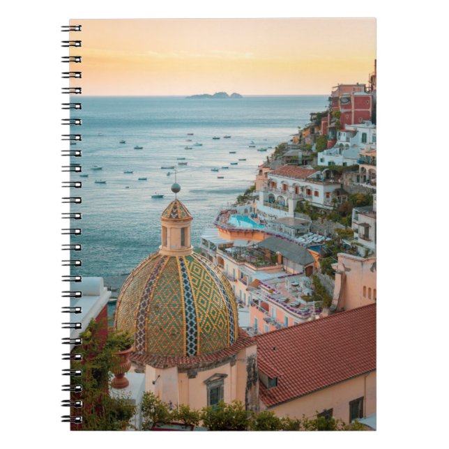 Caderno Espiral Coastline | Positano, Costa Amalfi, Itália (Frente)