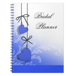 Caderno Espiral Cobalto nupcial do planejador dos Heartstrings