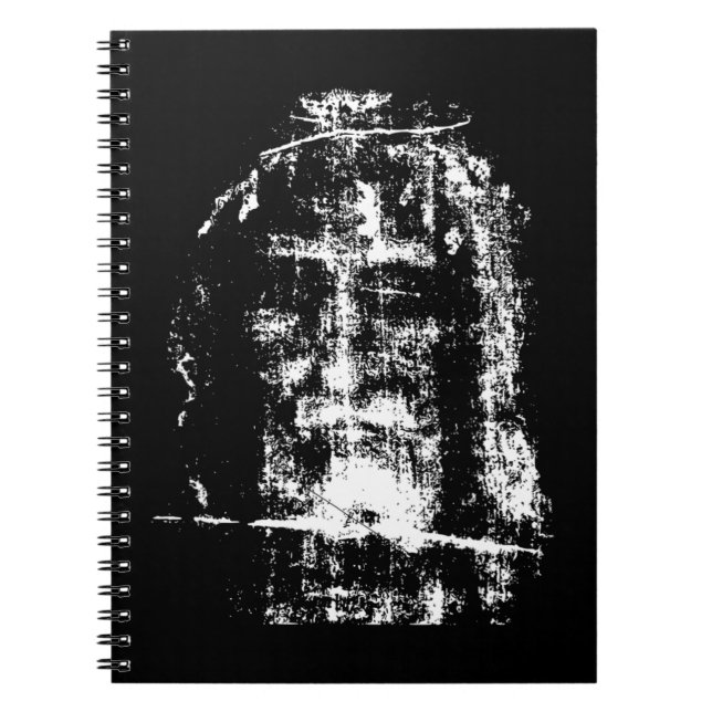 Caderno Espiral Cobertura de Turim Jesus Cristo Face T-ShirtA Turi (Frente)