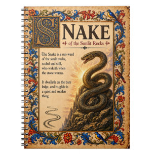 Caderno Espiral Cobra, Arte de Bestiário Medieval