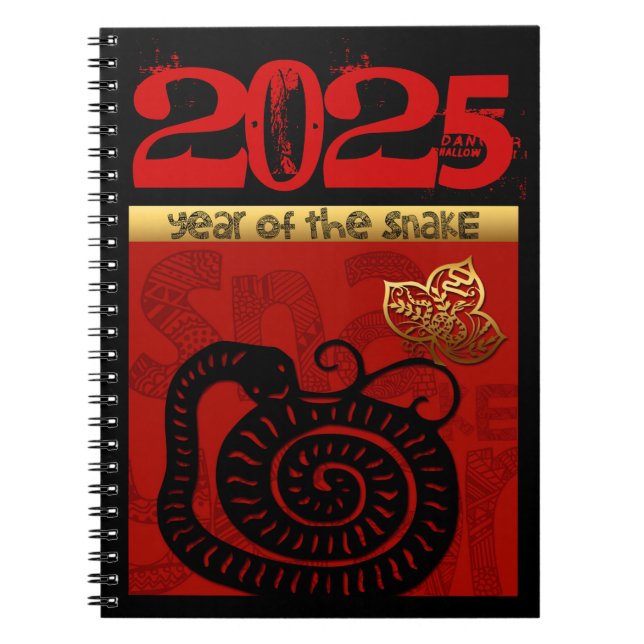 Caderno Espiral Cobra chinês personalizado de Ano Novo Zodiac Birt (Frente)