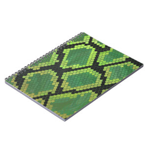 Caderno Espiral Cobra preto e Impressão verde