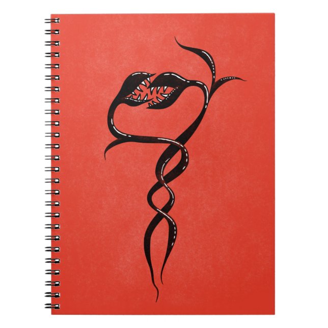 Caderno Espiral Cobras Góticos Vermelho E Preto (Frente)