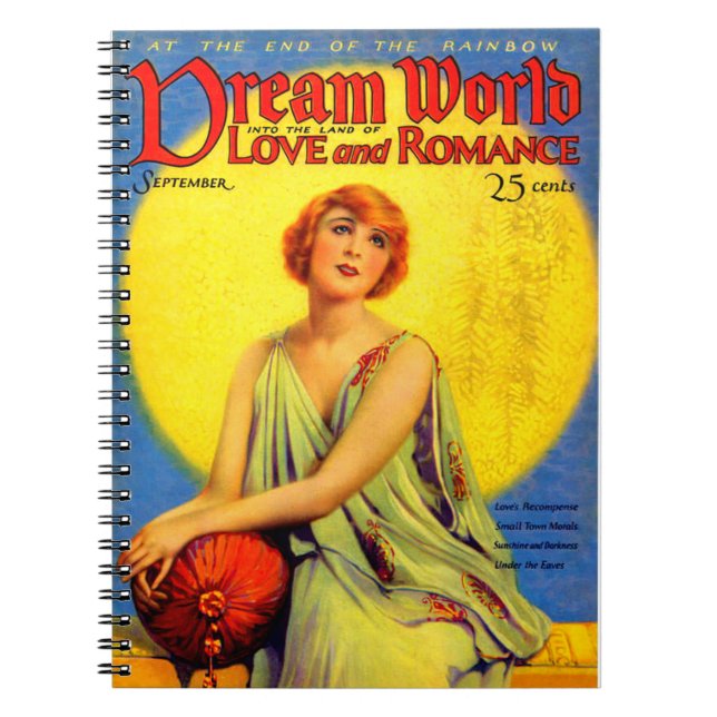 Caderno Espiral cobrir da revista 1920 Dream World (Frente)